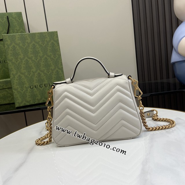 gucci專櫃2024新款原廠皮女士手提袋 古馳GG Marmont系列迷你手提包 jcp1538